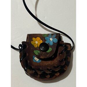 Mexican Leather Mini Coin Purse Handmade,  Handpainted